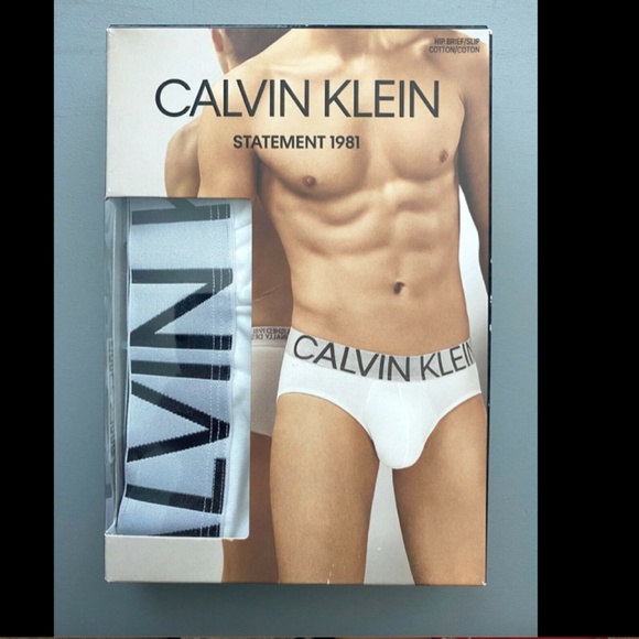 Calvin Klein New NIP Statement 1981 Cotton Hip Brief White Underwear NB1712_100 - Picture 3 of 4